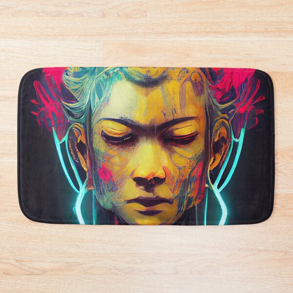 Item preview, Cyberpunk Buddha with neon colors designed and sold by pcusine.
