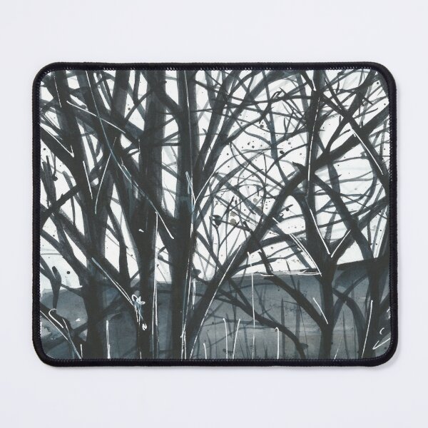 Item preview, Watercolor blue landscape, abstract landscape, trees designed and sold by anaozzart.