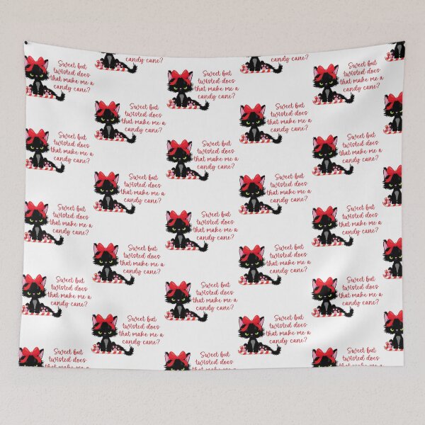 Item preview, Angry Christmas Cat, Sweet but twisted does that make me a candy cane? Funny Christmas cat, sassy Christmas cat, Christmas quote, Christmas saying designed and sold by MamaSweetea.