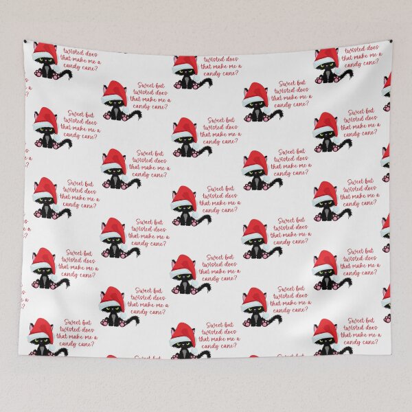 Item preview, Angry Christmas Cat, Sweet but twisted does that make me a candy cane? Funny Christmas cat, sassy Christmas cat, Christmas quote, Christmas saying designed and sold by MamaSweetea.