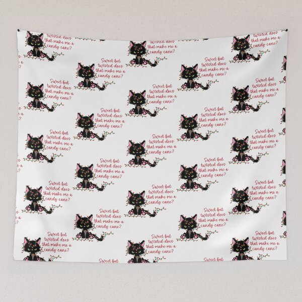 Item preview, Angry Christmas Cat, Sweet but twisted does that make me a candy cane? Funny Christmas cat, sassy Christmas cat, Christmas quote, Christmas saying designed and sold by MamaSweetea.
