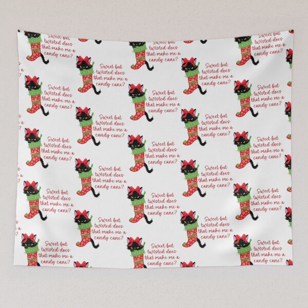 Item preview, Angry Christmas Cat, Sweet but twisted does that make me a candy cane? Funny Christmas cat, sassy Christmas cat, Christmas quote, Christmas saying designed and sold by MamaSweetea.