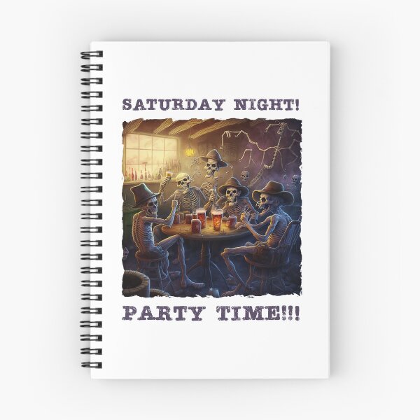 Item preview, Fun text Saturday Night Party Time with skeletons drinking beer designed and sold by mrlongfield.