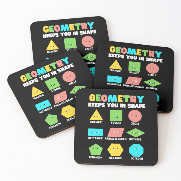 Item preview, Geometry Keeps You In Shape Cute Cartoon Faces designed and sold by DetourShirts.
