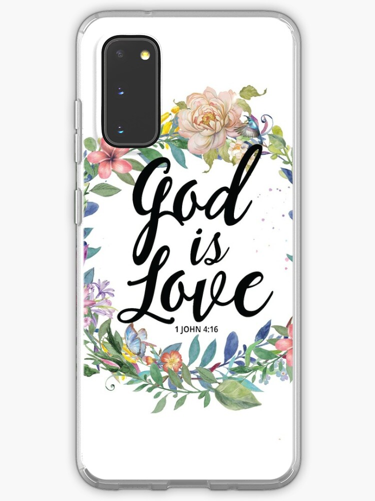 Coque Et Skin Adhesive Samsung Galaxy Citation Chretienne Dieu Est Amour 1 Jean 4 16 Par Walk By Faith Redbubble