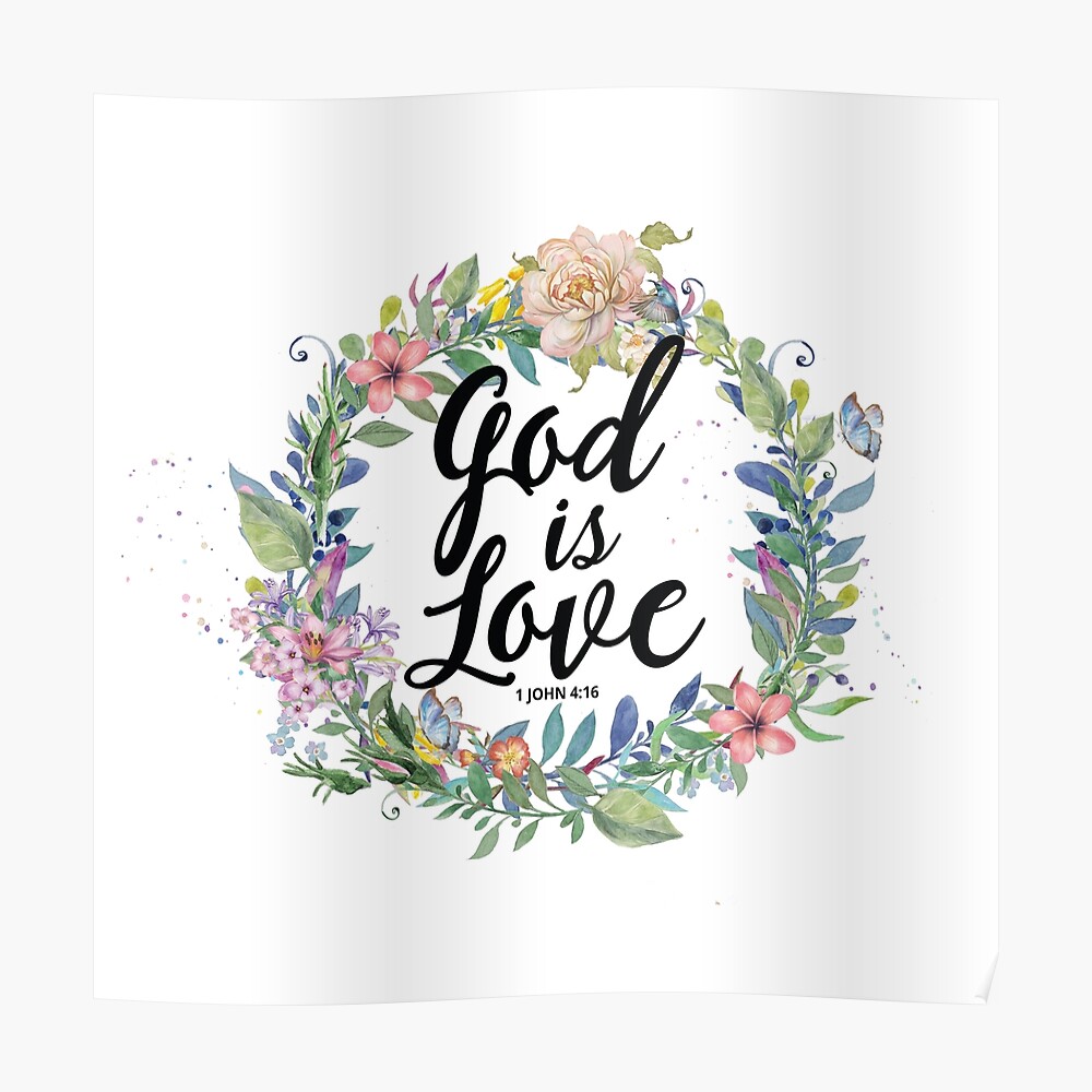 Sticker Citation Chretienne Dieu Est Amour 1 Jean 4 16 Par Walk By Faith Redbubble