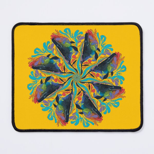 Rainbow Whales Mouse Pad