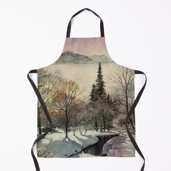 Item preview, Vintage Winter Landscape Painted designed and sold by HappyLifeCreate.