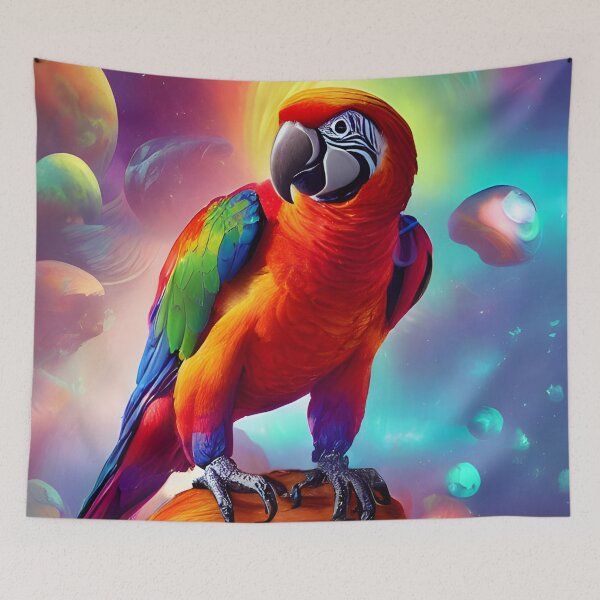 Item preview, Parrot Standing in the Galaxy on top of an Almond  designed and sold by winterswinner.