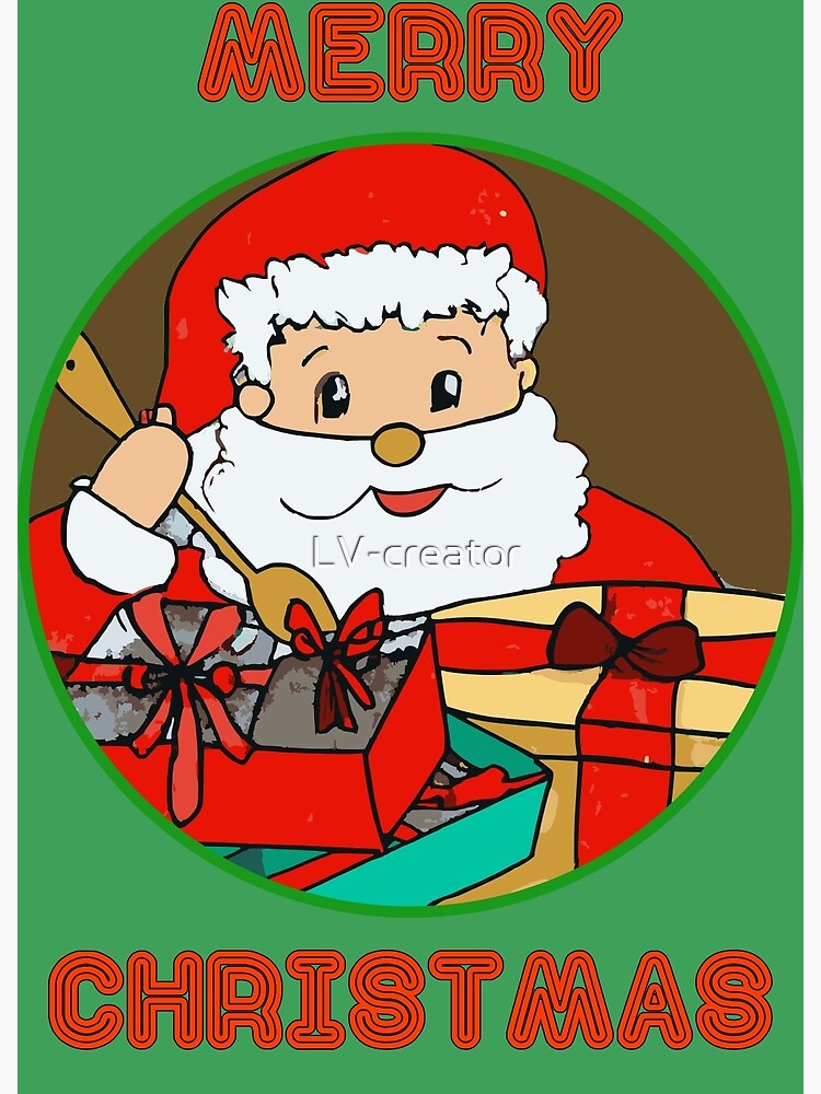 Holiday Outline Clipart-santa giving gifts to happy children black outline