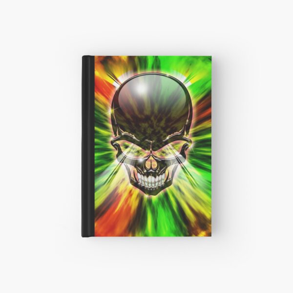 Crystal Skull on Psychedelic Flames Hardcover Journal