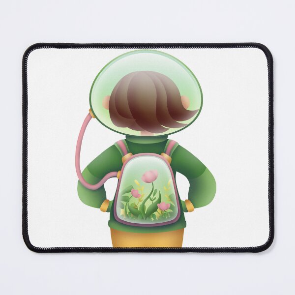 Item preview, Woman in a spacesuit with a backpack of plants breathes fresh air designed and sold by Marharyta Pavliuk.