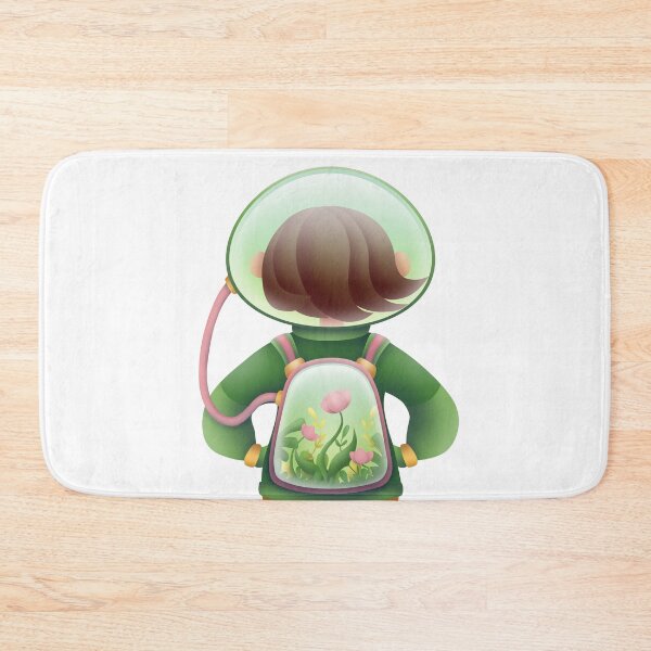 Item preview, Woman in a spacesuit with a backpack of plants breathes fresh air designed and sold by Marharyta Pavliuk.