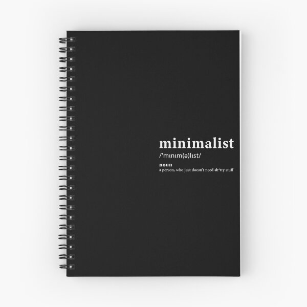 Item preview, minimalist definition (person who doesn't need stuff) white text designed and sold by joanna-jpg.