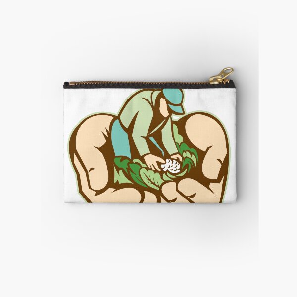 Item preview, Hands Holding Organic Farmer Produce Retro designed and sold by patrimonio.