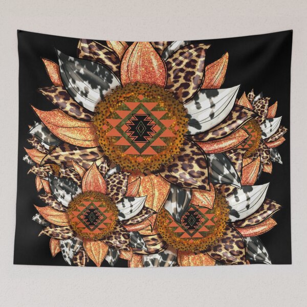 Item preview, Sunflowers With Cowhide And Leopard Design designed and sold by handsoftime2020.