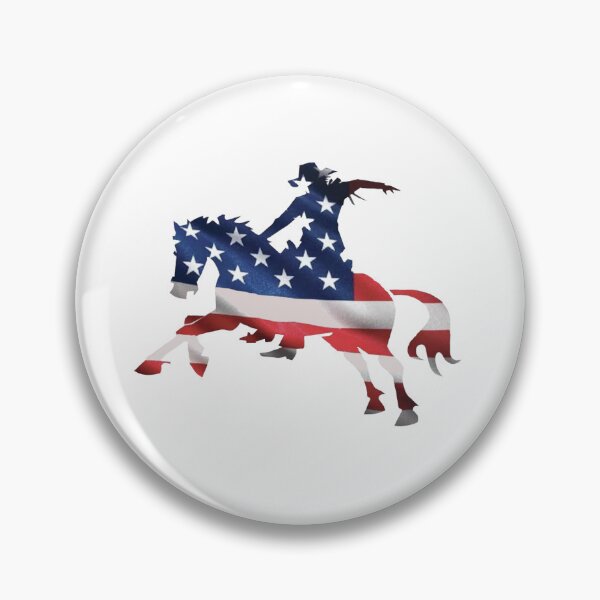 Item preview, Cowboy Righting American Flag Horse designed and sold by Rowena Jones.