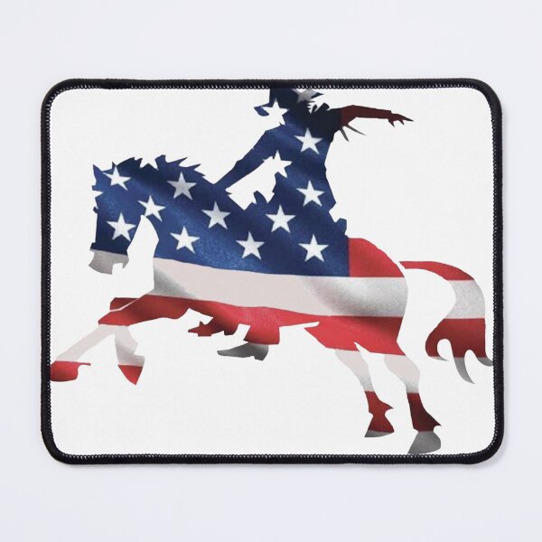 Item preview, Cowboy Righting American Flag Horse designed and sold by Rowena Jones.