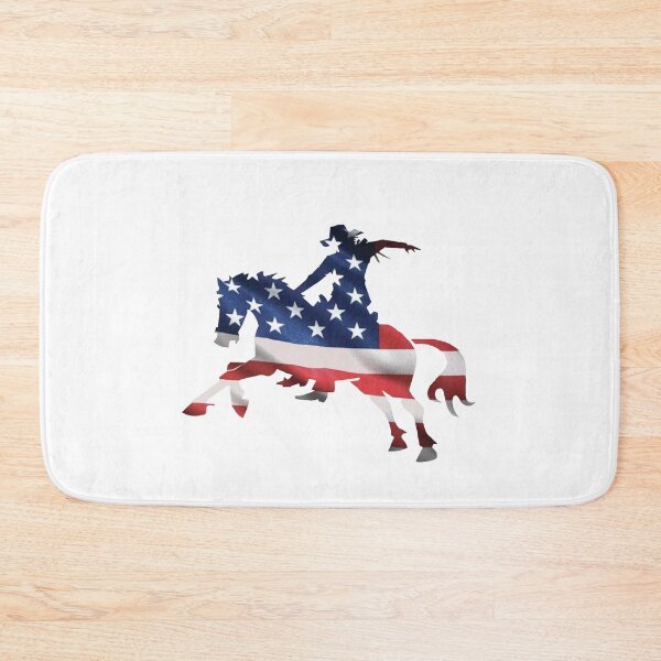 Item preview, Cowboy Righting American Flag Horse designed and sold by Rowena Jones.