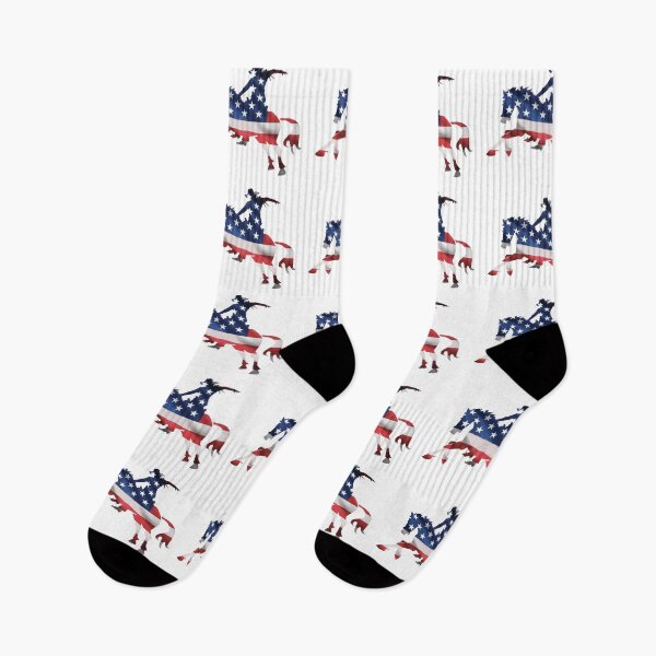 Item preview, Cowboy Righting American Flag Horse designed and sold by Rowena Jones.