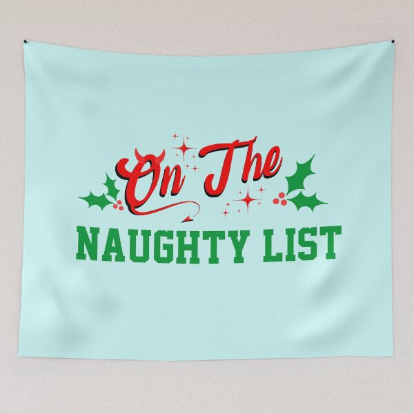 Item preview, On the naughty list retro Christmas vintage designs designed and sold by ArtfulGiftShop.