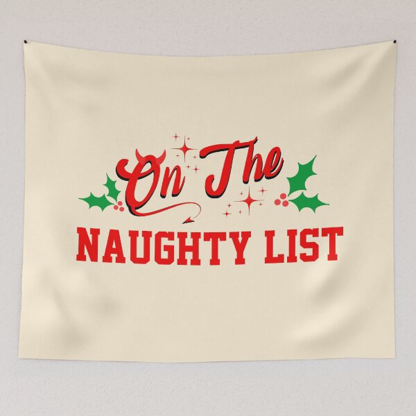 Item preview, On the naughty list retro Christmas vintage designs designed and sold by ArtfulGiftShop.