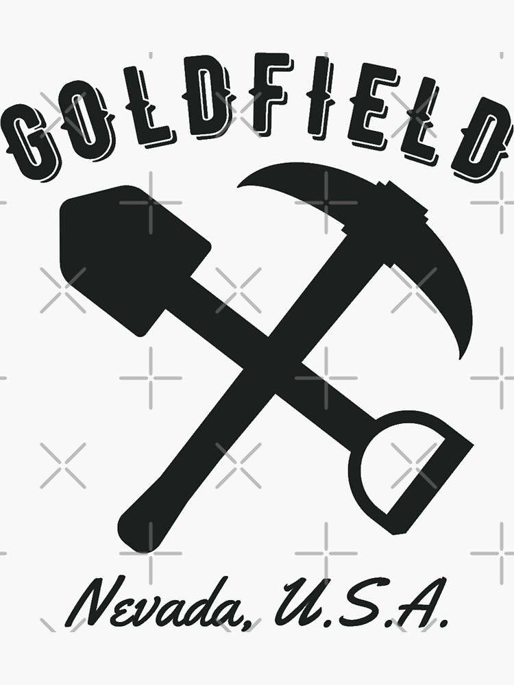 "Retro Goldfield Nevada Mining Black" Sticker for Sale by