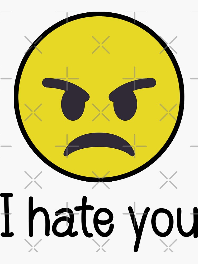 "I Hate You Emoji" Sticker for Sale by brasevko Redbubble