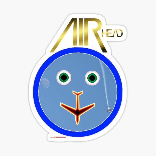 "AIR HEAD DesignMoon & plane, Avalon 2013 " Sticker for Sale by