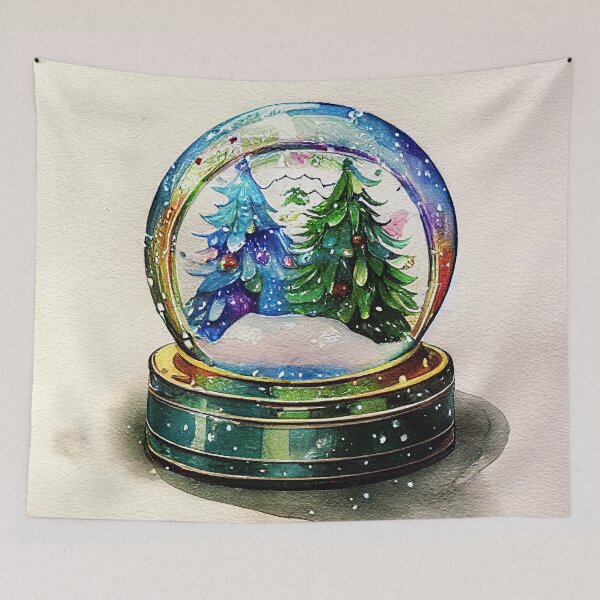 Item preview, A cute snow globe in watercolors  designed and sold by art8085.
