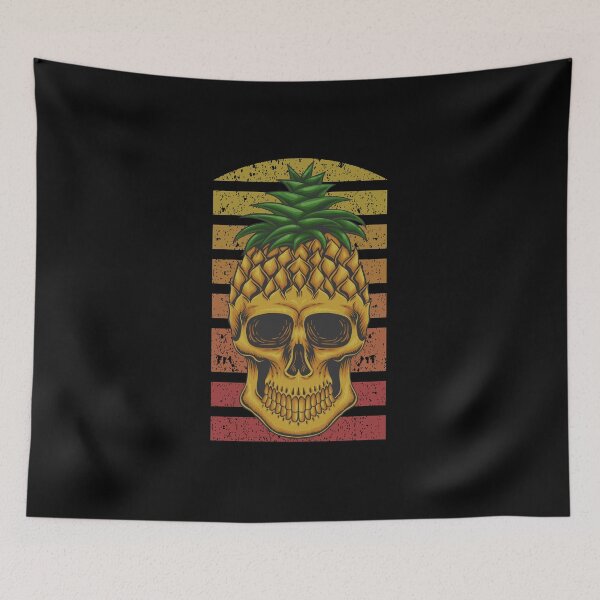 Item preview, Retro Sunset, Pineapple Skull, Anatomy of a Pineapple  designed and sold by MamaSweetea.