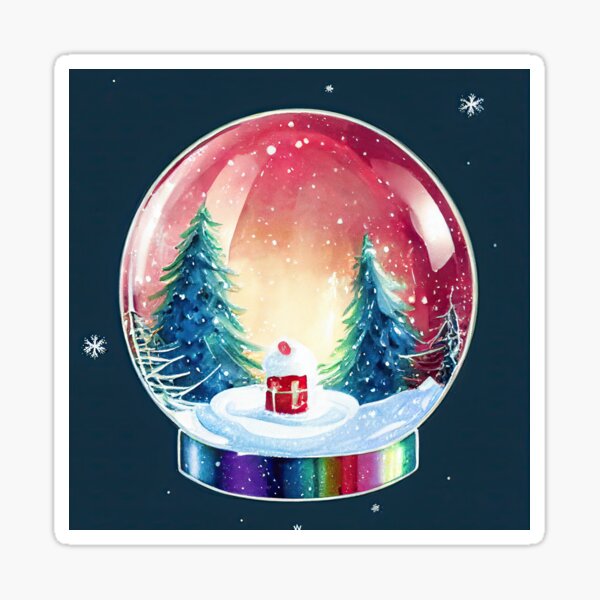 Item preview, A cute snow globe in watercolors designed and sold by art8085.