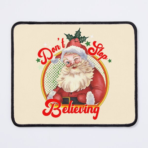 Item preview, Don’t stop believing  retro Christmas vintage designs designed and sold by ArtfulGiftShop.