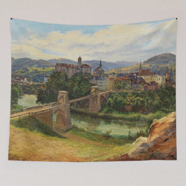 Item preview, A View of the Town of Loket in the Czech Republic | Anton Schiffer | 1841 Landscape Art designed and sold by CJET.