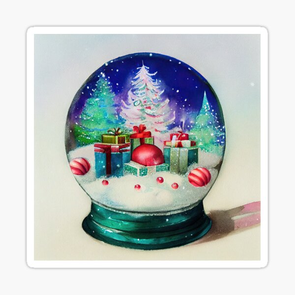 Item preview, A cute snow globe in watercolors designed and sold by art8085.