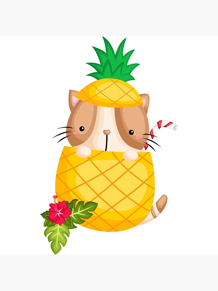 Cute Pineapple Cat Anatomy of a pineapple Poster for Sale by MamaSweetea Redbubble