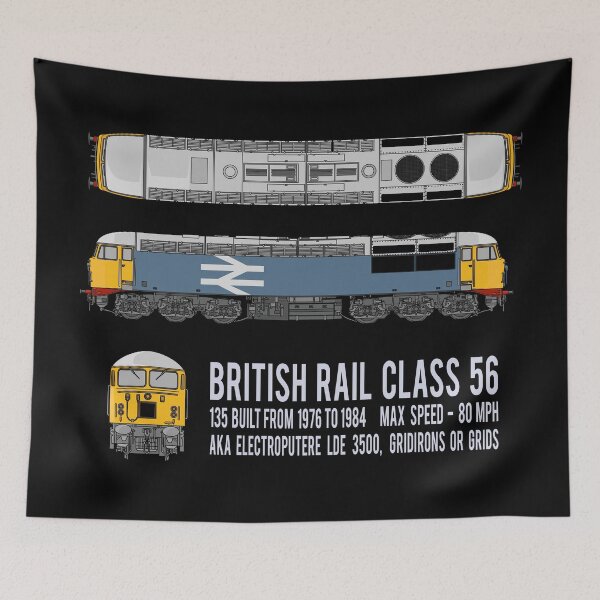Item preview, British Rail Class 56 Train Gridiron Grids Locomotive Diagrams Gift designed and sold by Maljonic.