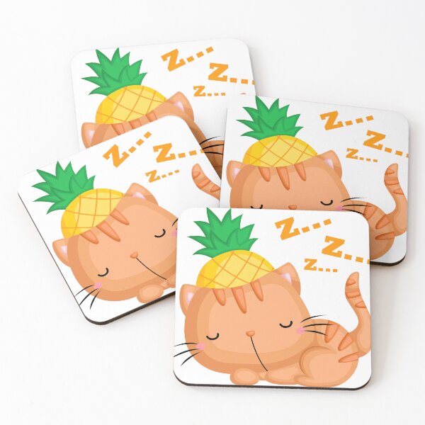 Item preview, Cute Pineapple Cat Sleeping, Anatomy of a pineapple designed and sold by MamaSweetea.