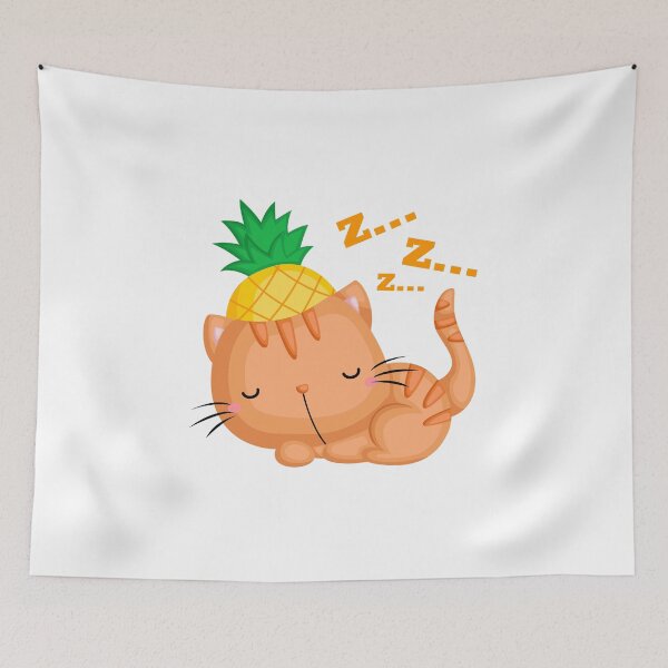 Item preview, Cute Pineapple Cat Sleeping, Anatomy of a pineapple designed and sold by MamaSweetea.