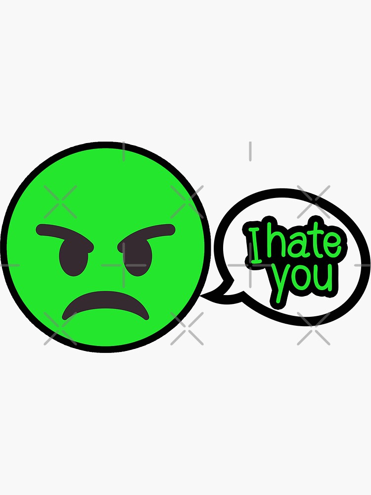 "I Hate You Emoji" Sticker for Sale by brasevko Redbubble