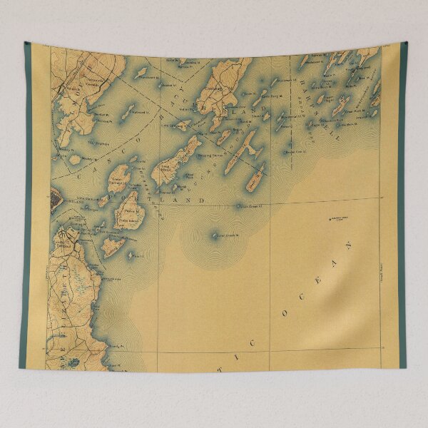 Item preview, Casco Bay Maine Vintage Map designed and sold by BeaSchoney.