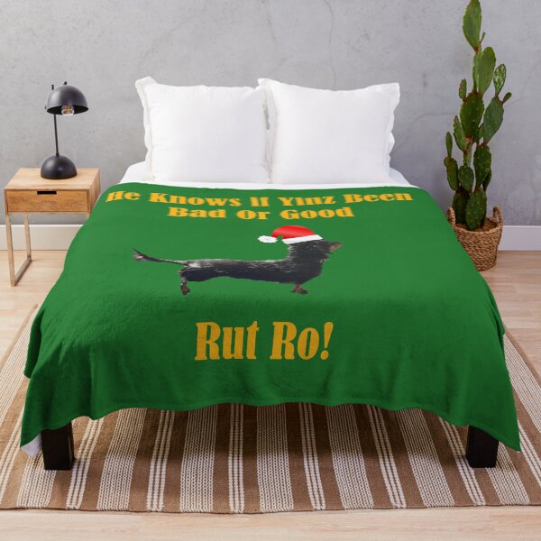 Item preview, Dachshund Santa Knows if you are bad or good and he has been bad rut ro! designed and sold by Yinzer Gifts And More.