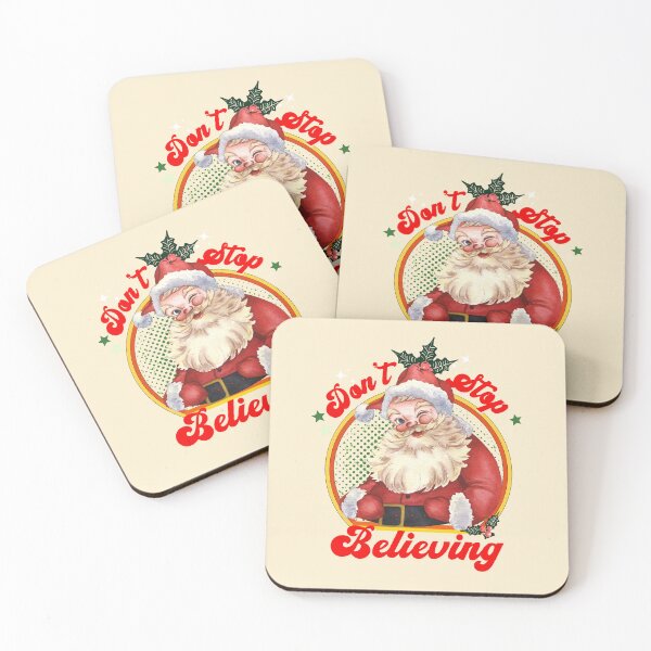 Item preview, Don’t stop believing  retro Christmas vintage designs designed and sold by DesignsbyMona.