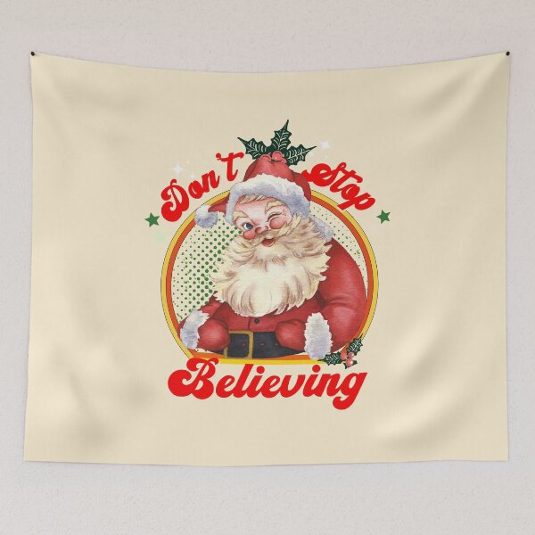 Item preview, Don’t stop believing  retro Christmas vintage designs designed and sold by DesignsbyMona.