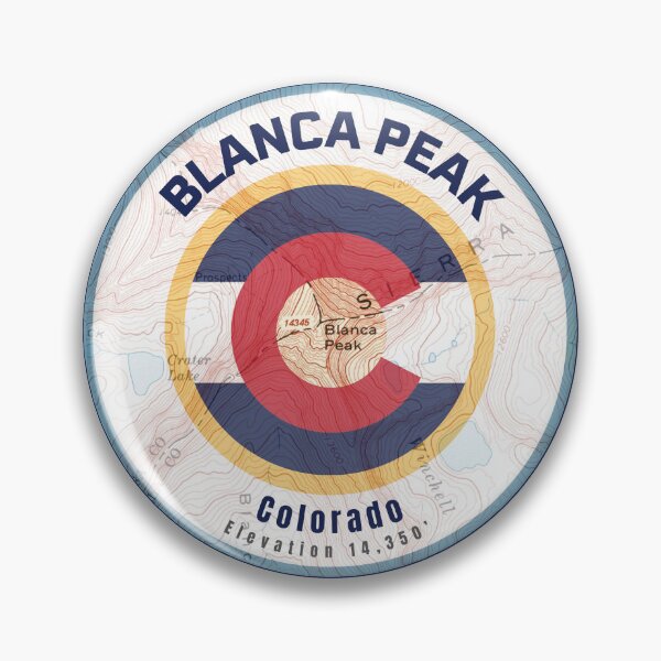 Artikelvorschau, Colorado-Bergkarte, blaue Grenze – Blanca Peak entworfen und verkauft von Willz Designz.