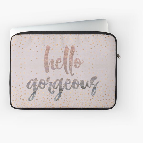 Hello Gorgeous Lilac Periwinkle Rose Gold Confetti Laptop Sleeve