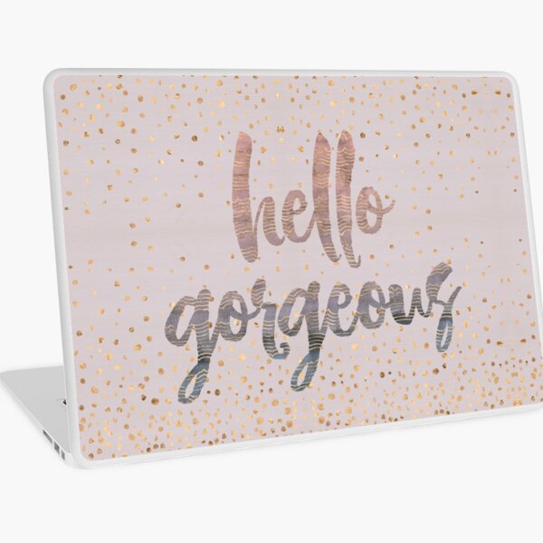Hello Gorgeous Lilac Periwinkle Rose Gold Confetti Laptop Skin