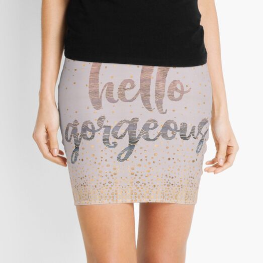 Hello Gorgeous Lilac Periwinkle Rose Gold Confetti Mini Skirt