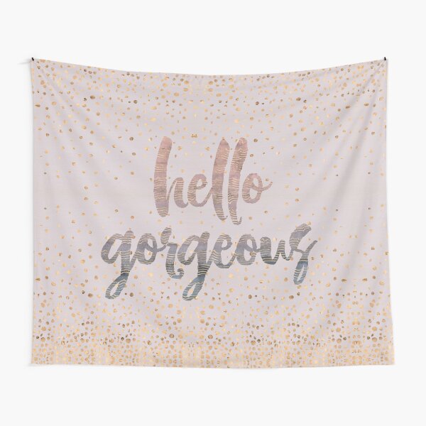 Hello Gorgeous Lilac Periwinkle Rose Gold Confetti Tapestry