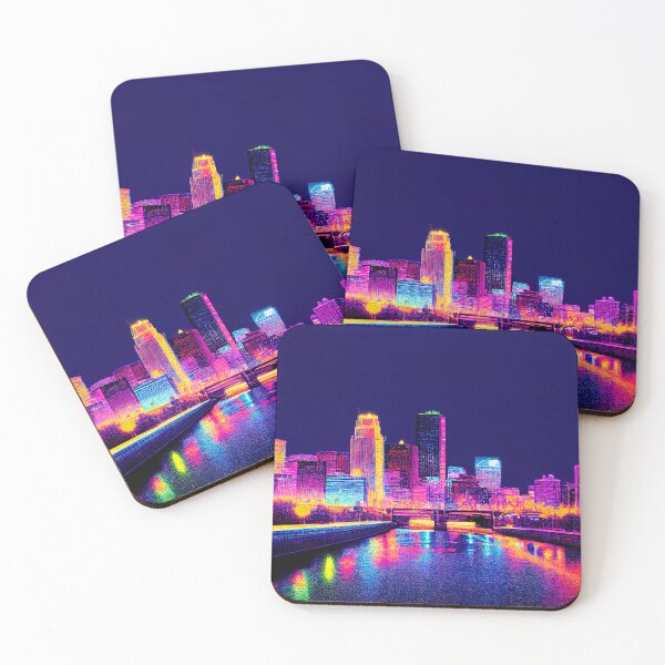 Item preview, Minneapolis Neon Vaporwave  designed and sold by ComicsFactory.